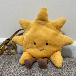 Jellycat Amuseable Sun Bag Crossbody Plush Purse Yellow Zip Handbag ASB4S Cute